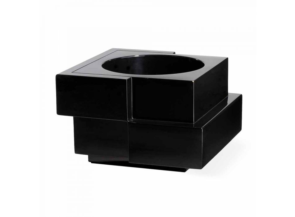 Váza na kolečkách černá, bílá Slide Cubic Yo nepravidelná moderní vyrobená v Itálii Viadurini