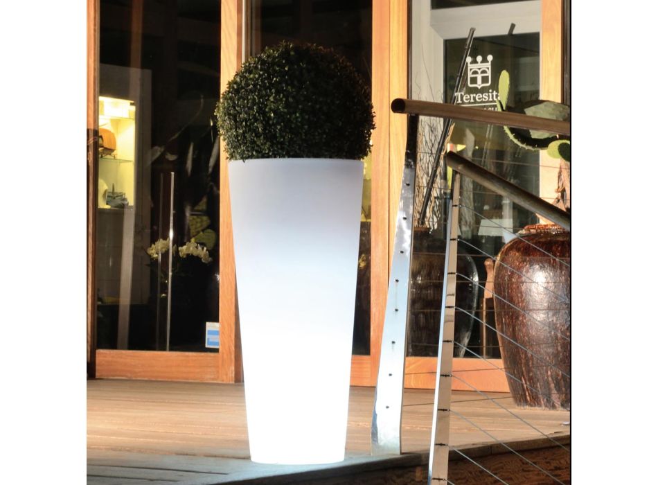 Kulatá Fluo barevná zahradní váza se světlem Made in Italy - Avanas Viadurini