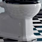 WC na podlahu s keramickou kazetou a vyrobené v Itálii Black Seat - Marwa Viadurini