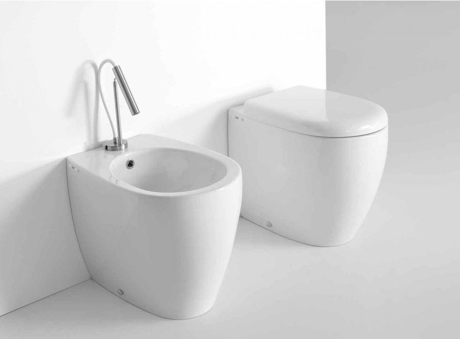 Moderní designové stojací WC v barevné keramice Vyrobeno v Itálii - Lauretta Viadurini