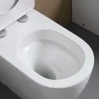 WC k podlaze s tlumeným dovíráním sedátka z bílé keramiky - Elm Viadurini