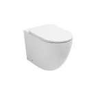 WC k podlaze s tlumeným dovíráním sedátka z bílé keramiky - Elm Viadurini