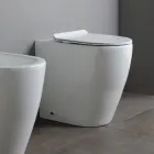 Keramická toaleta Oleander s výsuvným splachováním a sedátkem s tlumeným dovíráním Viadurini