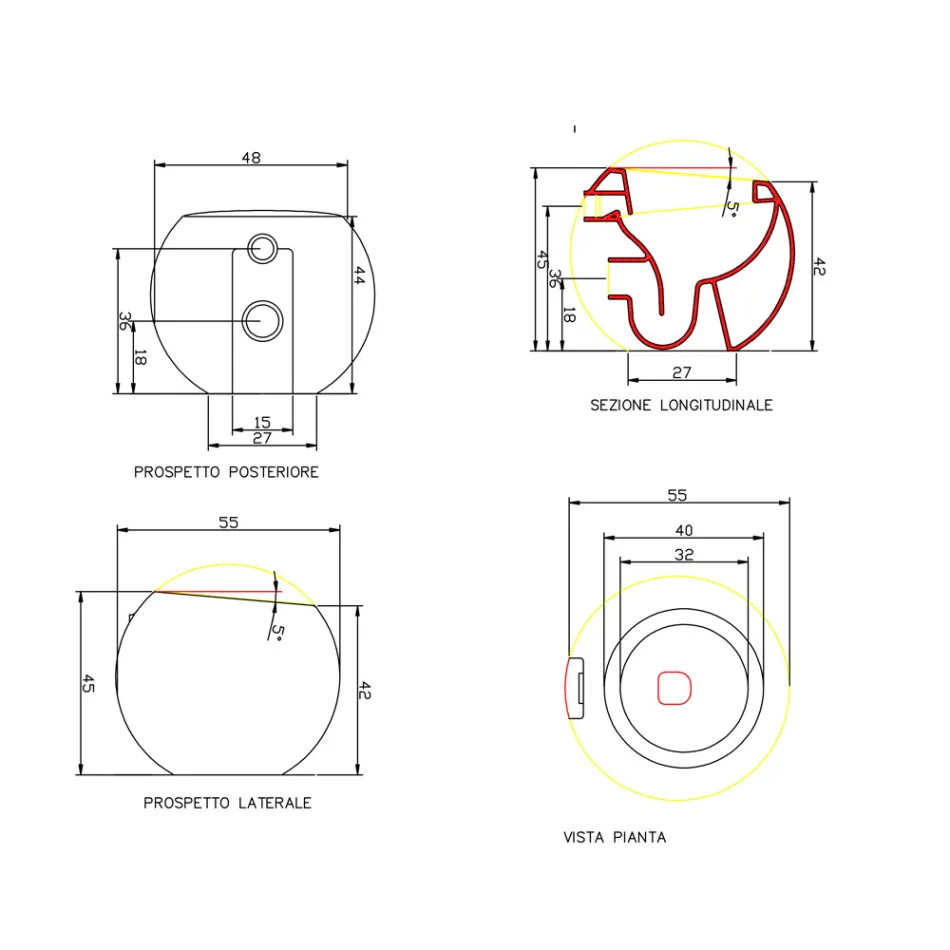 Designová kulová váza v keramice Vyrobeno v Itálii, Fanna Viadurini