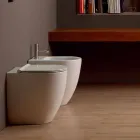 Váza WC v bílé keramické moderní design bot Square H50 vrtaných Viadurini