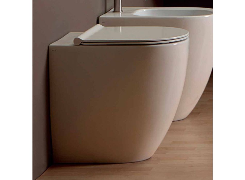 Váza WC v bílé keramické moderní design bot Square H50 vrtaných Viadurini
