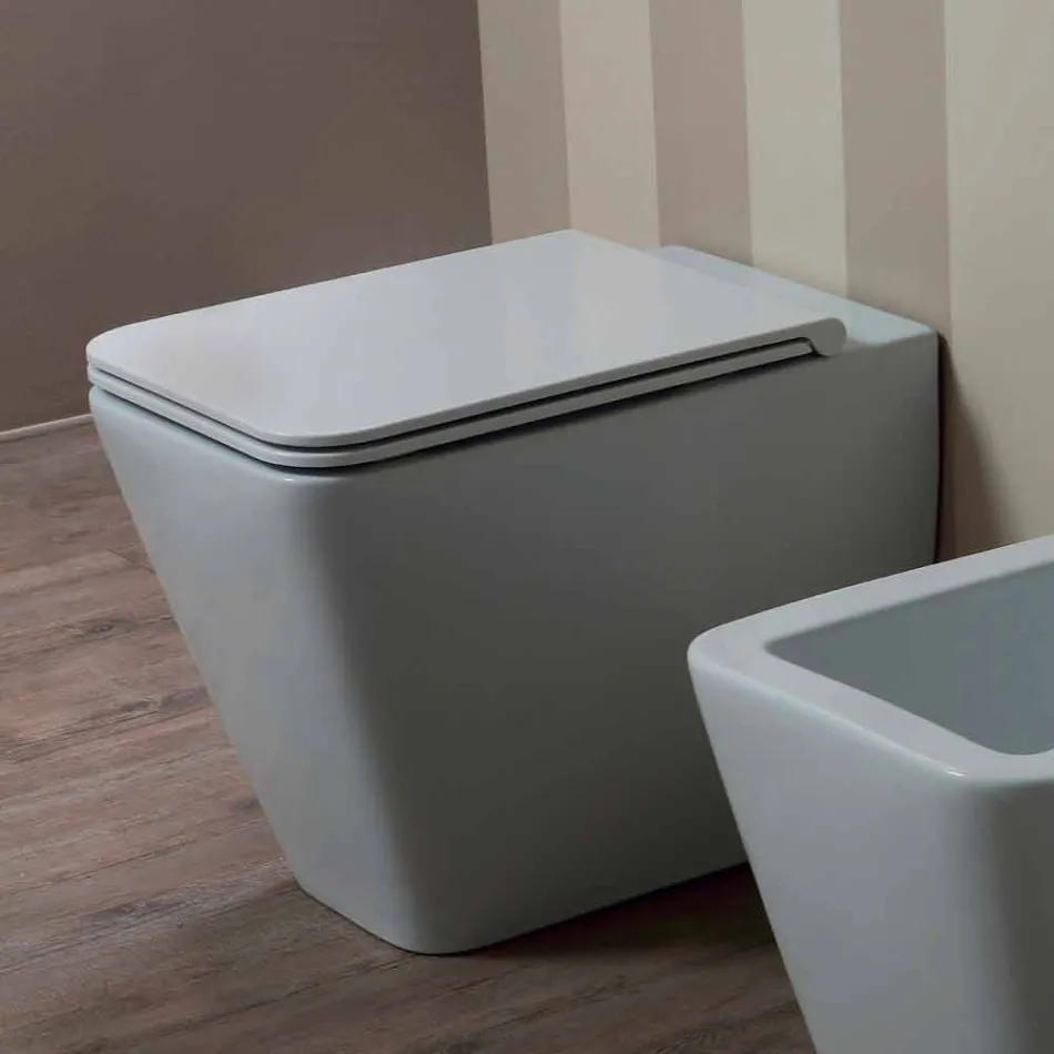 Váza WC v bílé keramické moderního designu Sun náměstí, made in Italy Viadurini