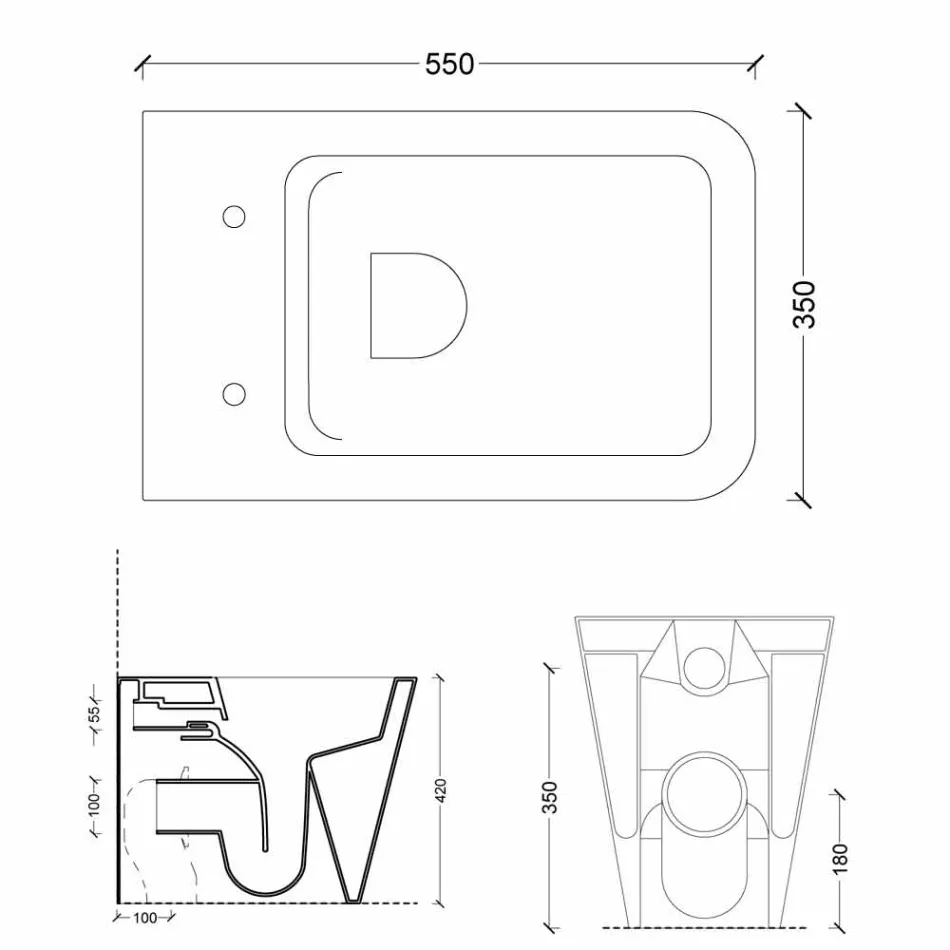 Váza WC v bílé keramické moderního designu Sun náměstí, made in Italy Viadurini