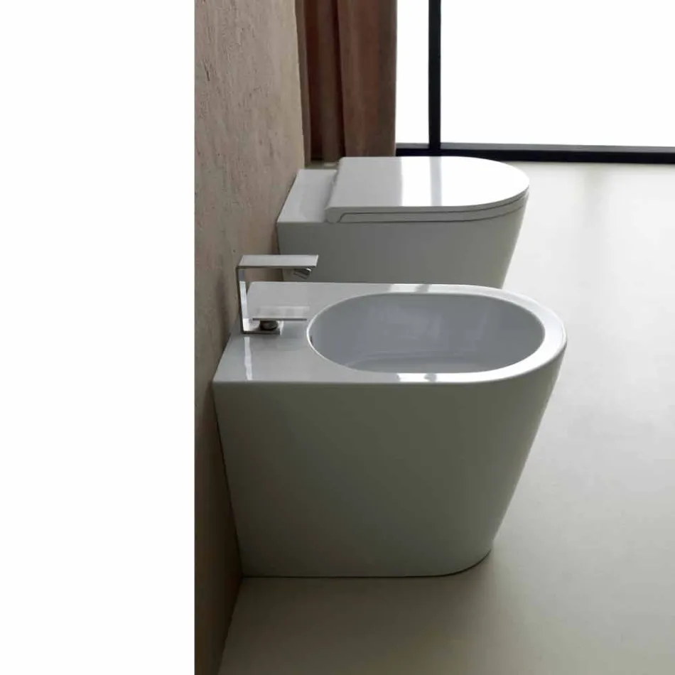 Váza WC v moderních bílých keramických Sun Kolo 57x37 cm Made in Italy Viadurini