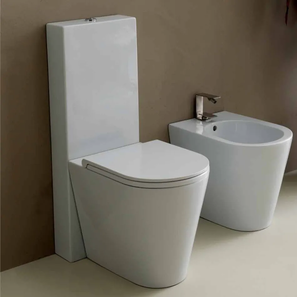 Váza WC v moderních bílých keramických Sun Kolo 57x37 cm Made in Italy Viadurini