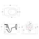 Závěsná keramická toaletní mísa v různých barvách vyrobená v Itálii - Dívka Viadurini