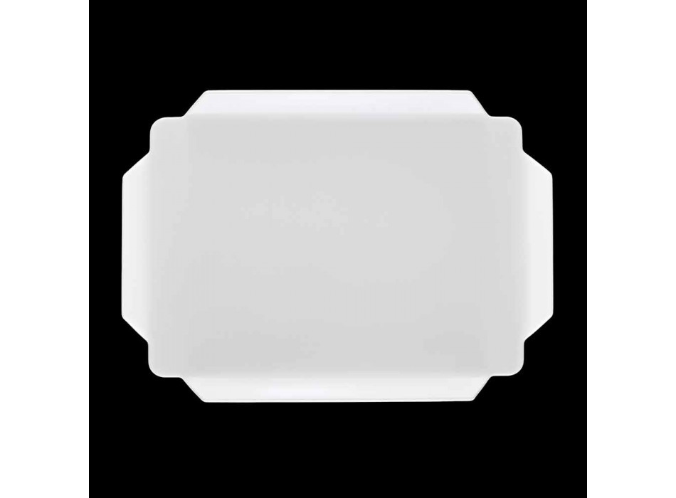 Elegantní kuchyňský talíř v bílém obdélníkovém prkénku Corian - Ivanova Viadurini