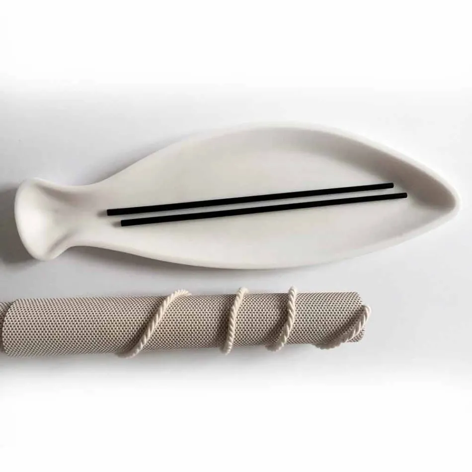 Kuchyňský podnos v bílém mramoru Carrara ručně vyrobený v Itálii - ryba Viadurini