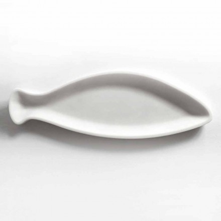 Kuchyňský podnos v bílém mramoru Carrara ručně vyrobený v Itálii - ryba Viadurini