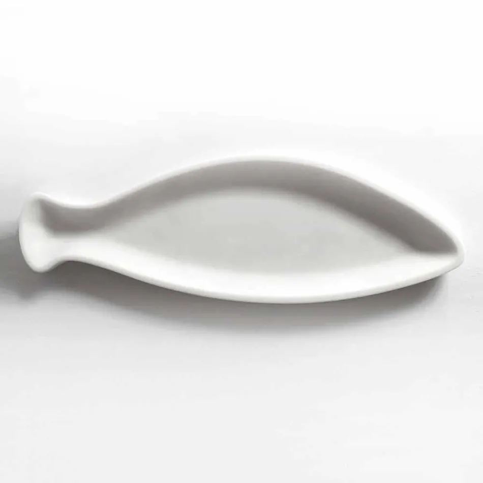 Kuchyňský podnos v bílém mramoru Carrara ručně vyrobený v Itálii - ryba Viadurini