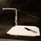 Kuchyňský talíř nebo prkénko v bílém Corianu vyrobené v Itálii - Ivanova Viadurini