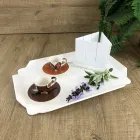 Obdélníkový kuchyňský talíř v bílé Corianské kvalitě vyrobený v Itálii - Ivanova Viadurini