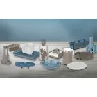 Servírovací podnos s květinami v ručně vyráběné železo vyrobené v Itálii - Marken Viadurini