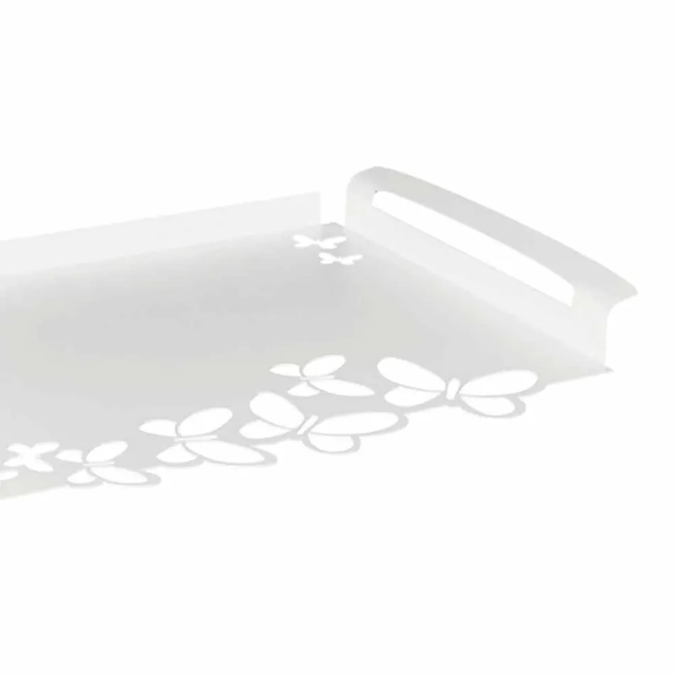 Bílý, béžový nebo slonovinový kovový design podnos vyrobený v Itálii - Leiden Viadurini