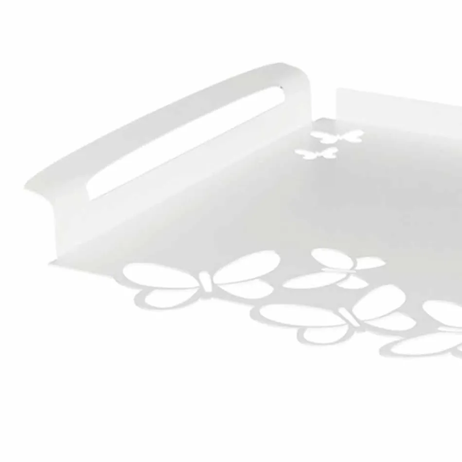 Bílý, béžový nebo slonovinový kovový design podnos vyrobený v Itálii - Leiden Viadurini