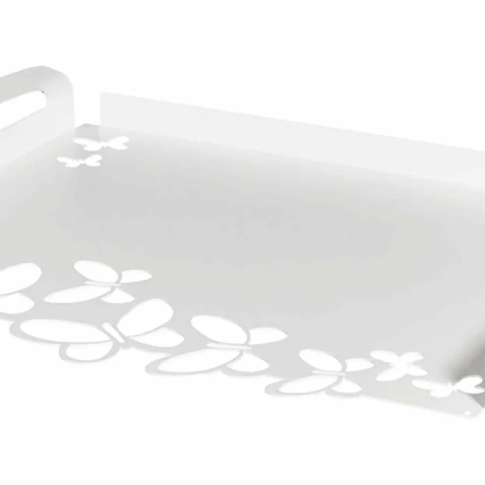 Bílý, béžový nebo slonovinový kovový design podnos vyrobený v Itálii - Leiden Viadurini