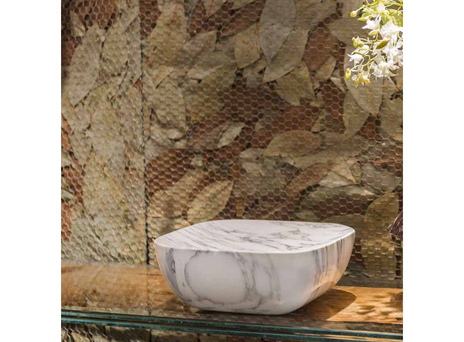 Designový podnos v arabescato bílém mramoru Carrara vyrobený v Itálii - Rock Viadurini