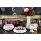 Kulatý designový podnos z mramoru Arabescato vyrobený v Itálii - Casimir Viadurini