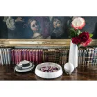 Moderní kulatý podnos v bílém mramoru Carrara Vyrobeno v Itálii - Chet Viadurini