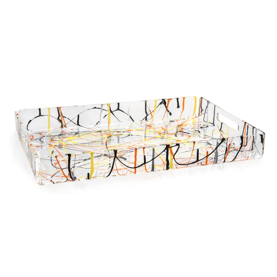 Vícebarevný podnos z plexiskla 2 velikostí Made in Italy - Multicolor Viadurini