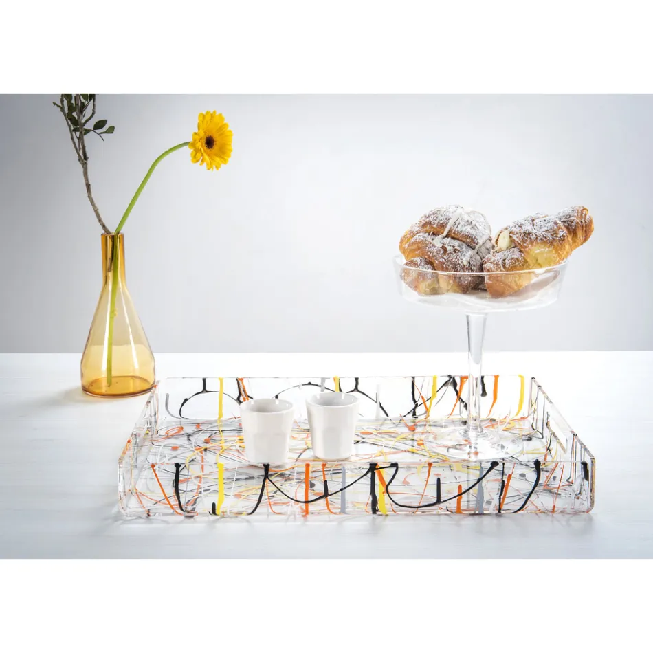 Vícebarevný podnos z plexiskla 2 velikostí Made in Italy - Multicolor Viadurini