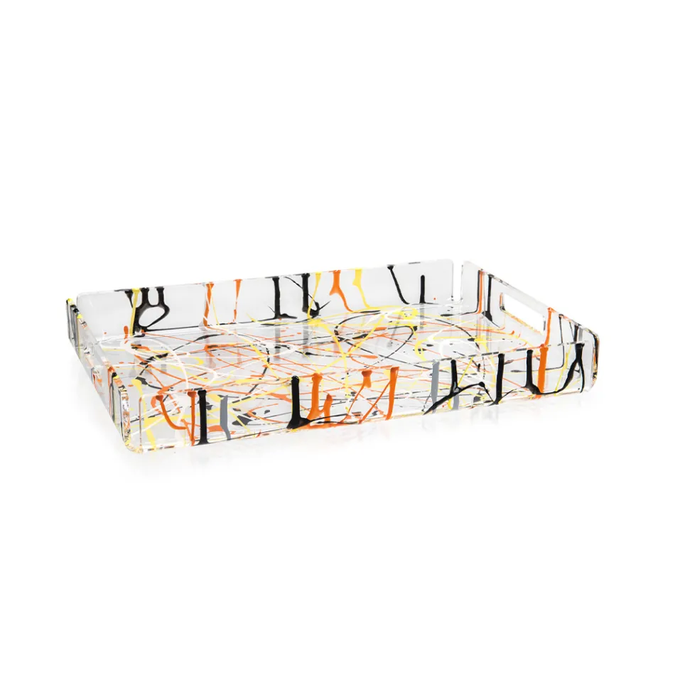 Vícebarevný podnos z plexiskla 2 velikostí Made in Italy - Multicolor Viadurini