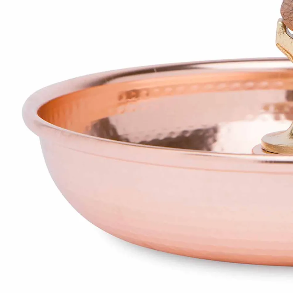 Ručně vyrobený pocínovaný měděný podnos na louskáčky na ořechy 28 cm - Paronzo Viadurini