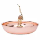 Ručně vyrobený pocínovaný měděný podnos na louskáčky na ořechy 28 cm - Paronzo Viadurini