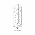 Nástěnná vitrína ze skla a bílého dřeva, koleček a osvětlených polic - Armilla Viadurini