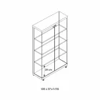 Nástěnná vitrína ze skla a bílého dřeva, koleček a osvětlených polic - Armilla Viadurini