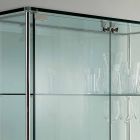 Nástěnná vitrína z průhledného skla a kovu se 2 designovými dveřmi - Lorella Viadurini
