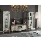 Klasická vitrína s bílými nebo ořechovými dřevěnými dveřmi Made in Italy - Caligola Viadurini