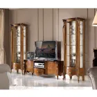 Klasická vitrína s bílými nebo ořechovými dřevěnými dveřmi Made in Italy - Caligola Viadurini