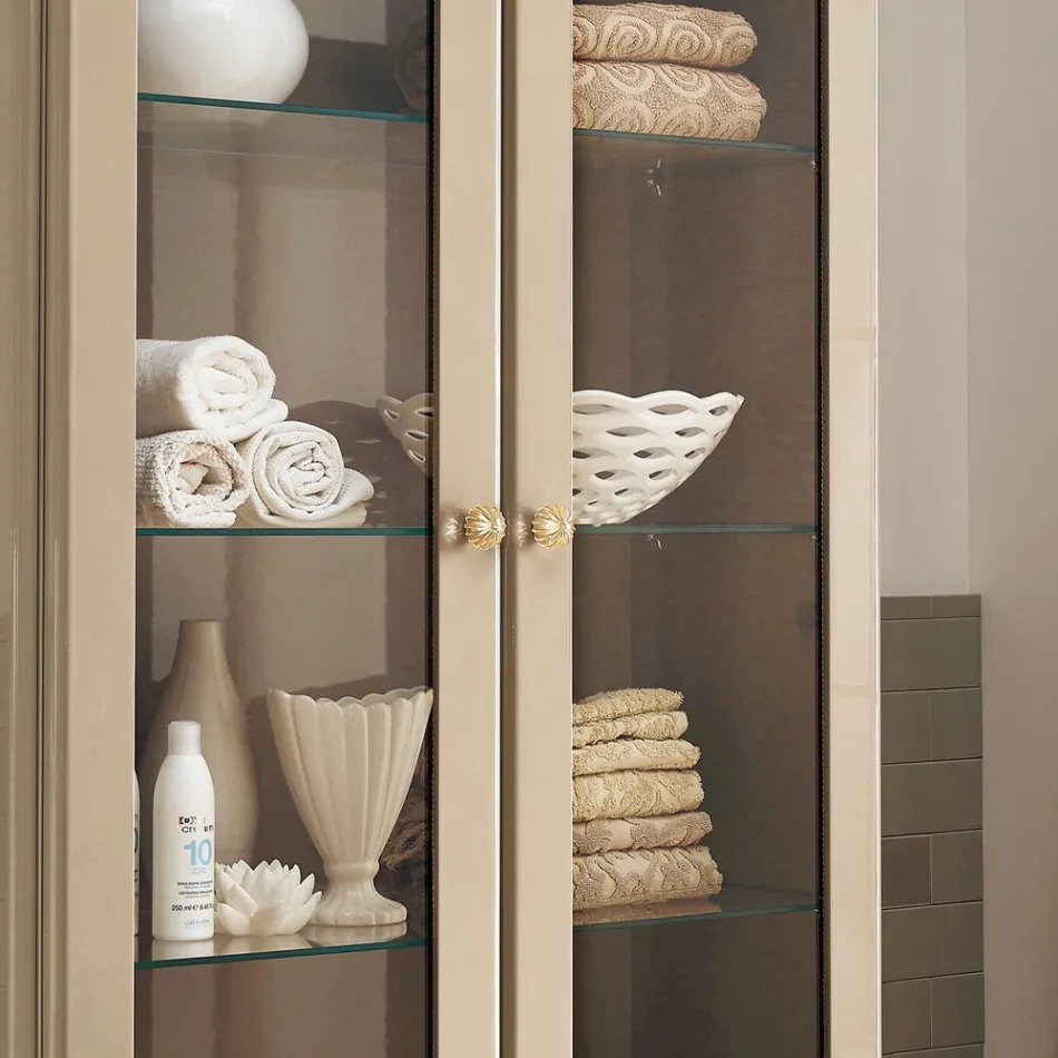 Vitrína kompletní se dvěma dvířky a třemi skleněnými policemi Made in Italy - Candy Viadurini