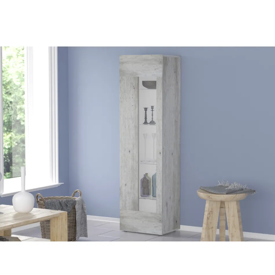 Designová vitrína do obývacího pokoje v bílé, antracitové nebo betonové barvě - Suzana Viadurini