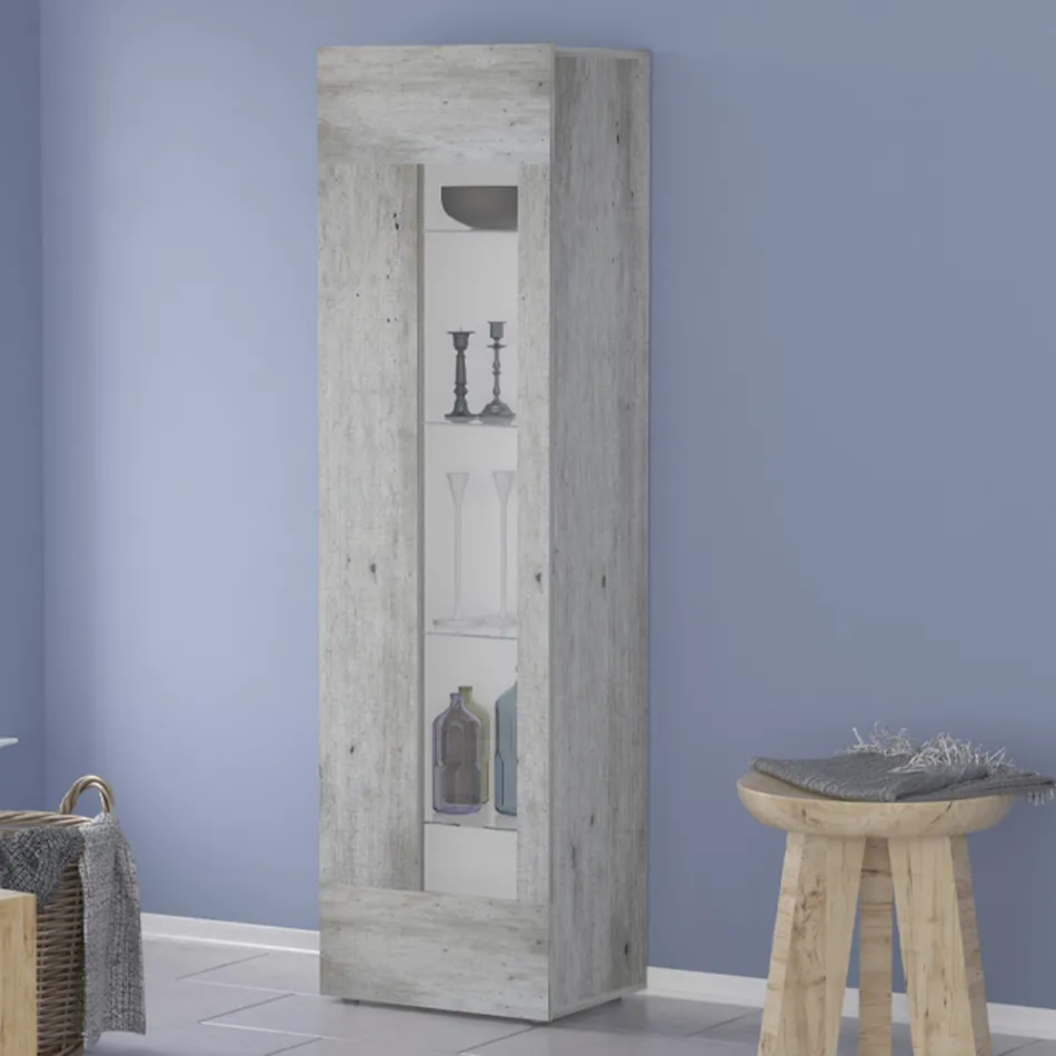 Designová vitrína do obývacího pokoje v bílé, antracitové nebo betonové barvě - Suzana Viadurini