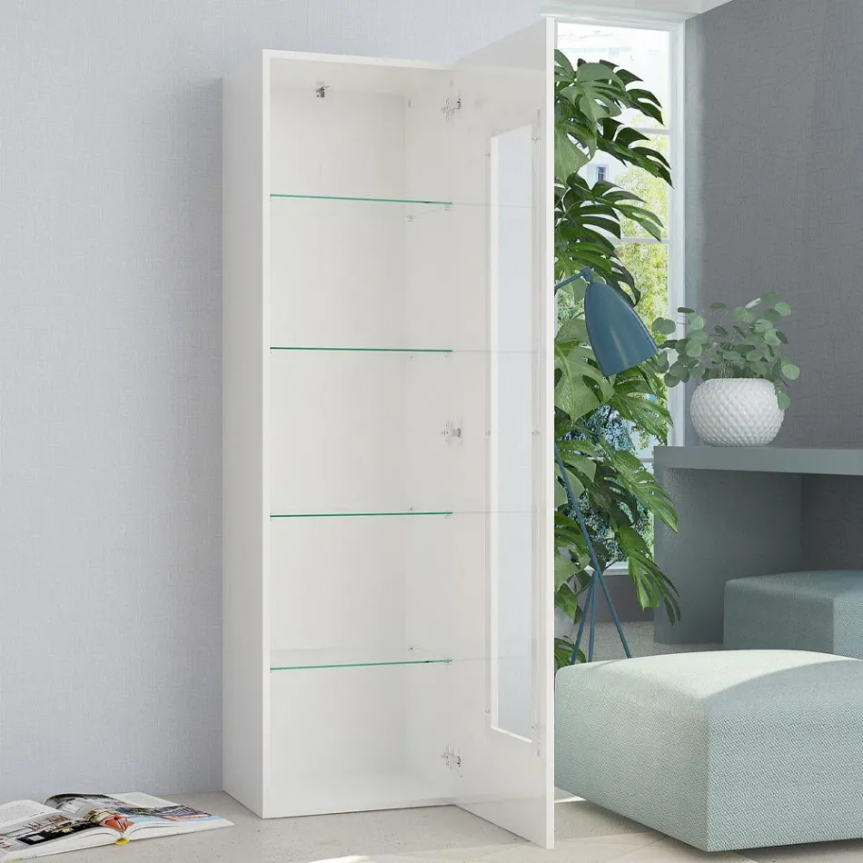 Designová vitrína do obývacího pokoje v bílé, antracitové nebo betonové barvě - Suzana Viadurini