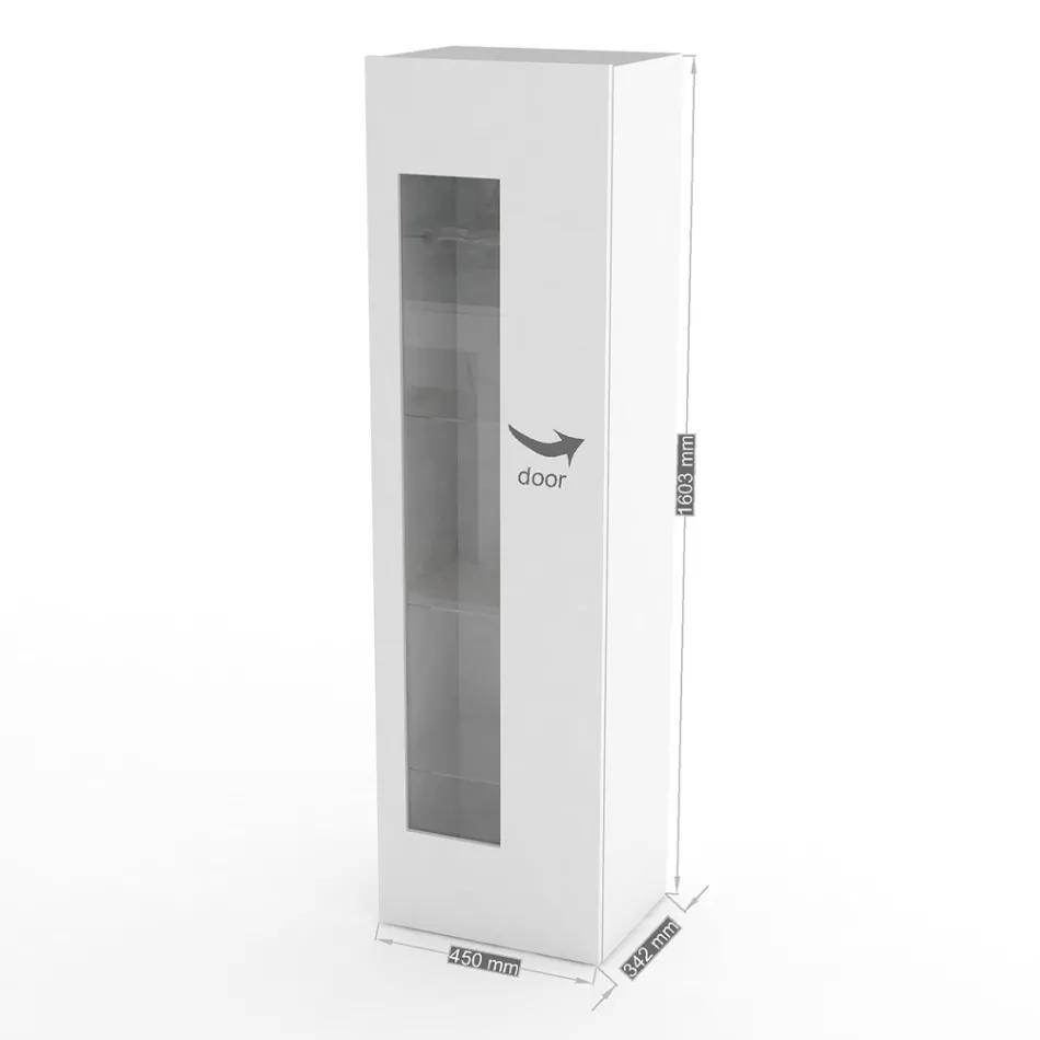 Designová vitrína do obývacího pokoje v bílé, antracitové nebo betonové barvě - Suzana Viadurini