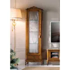 Klasická vitrína do obývacího pokoje z ořechového dřeva 1 dveře Made in Italy - Ronald Viadurini