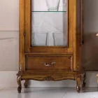 Klasická vitrína do obývacího pokoje z ořechového dřeva 1 dveře Made in Italy - Ronald Viadurini