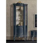 Dřevěná vitrína do obývacího pokoje s 1 luxusními dveřmi Made in Italy - Leonor Viadurini