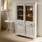 Masivní teaková vitrína se 4 dvířky a 3 zásuvkami - Aikido Viadurini