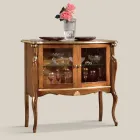 Vitrína obývacího pokoje 2 dveře z ořechového nebo bílého dřeva Made in Italy - London Viadurini