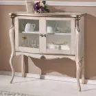 Vitrína obývacího pokoje 2 dveře z ořechového nebo bílého dřeva Made in Italy - London Viadurini