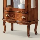 Klasická vitrína do obývacího pokoje Ořechové dřevo s dvířky Made in Italy - Versaille Viadurini